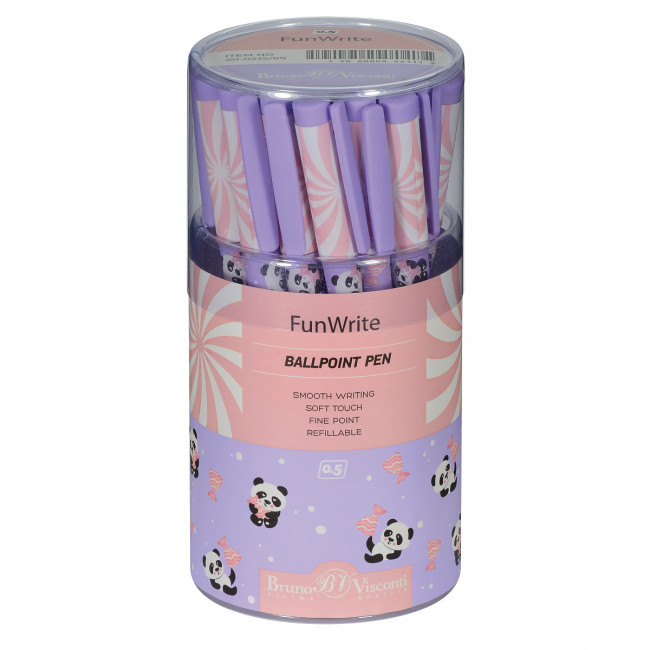 Ручка шариковая 0,5мм синяя "FunWrite. Lolipop. Пандочки", BV 20-0212/65 (24) Ручка шариковая 0,5мм синяя "FunWrite. Lolipop. Пандочки", BV 20-0212/65 (24)