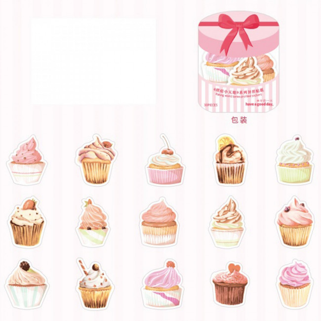 Наклейки 55*55мм декоративные "Пироженки", 30шт, ARTCoco/HGD-HBTD003 Наклейки 55*55мм декоративные "Пироженки", 30шт, ARTCoco/HGD-HBTD003