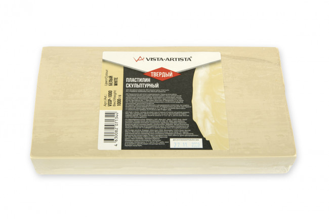 Пластилин скульптурный 1кг белый, твердый, Studio VISTA-ARTISTA/VSSP-1000 №2