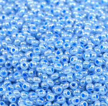 Бисер "ASMAR" размер №12, вес: 450 г, голубой перламутровый