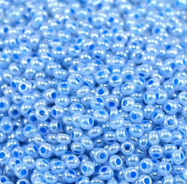 Бисер "ASMAR" размер №12, вес: 450 г, голубой перламутровый