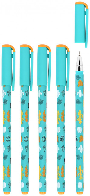 Ручка маслян. 0,50мм COLOR EXPLOSION.CACTUS серия Slim Soft синий, LOREX/ LXOPSS-CE2 (24)