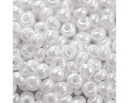 Бисер "ASMAR" размер №8, вес: 450 г, белый перламутровый