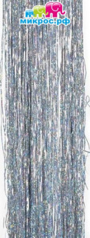 Дождик 1м из фольги серебро, 10 шт, Микрос/Ч08459