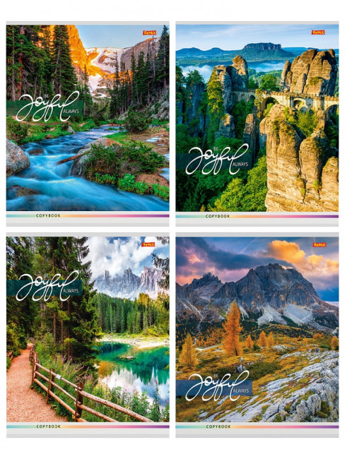 Тетрадь А5 96 линия "Волнующие пейзажи", скрепка, Remix/96-2108 (6/48)