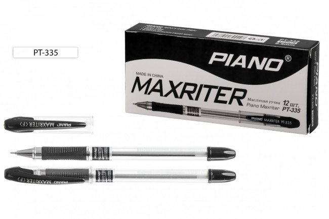 Ручка шариковая 0,5мм черная "Maxriter" на масляной основе, прозрачный корпус, PIANO (12) Ручка шариковая 0,5мм черная "Maxriter" на масляной основе, прозрачный корпус, PIANO (12)