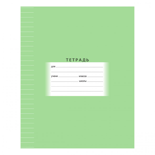 Тетрадь школьная А5 скоба 12л. одна линия "Школьная" (зелёная) BG (16/160)