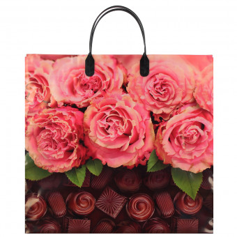 Пакет ПВД (37*34) 80 мкм "Сладкий аромат" с пластиковой ручкой (10/100)