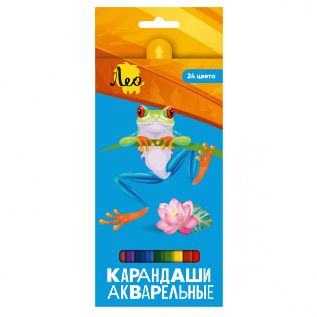 Набор акварельных карандашей 24цв, заточеные, Ярко Лео/LBSWP-24 (4)