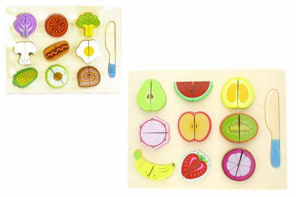 Деревянная игрушка.Набор для резки " Овощи и Фрукты"