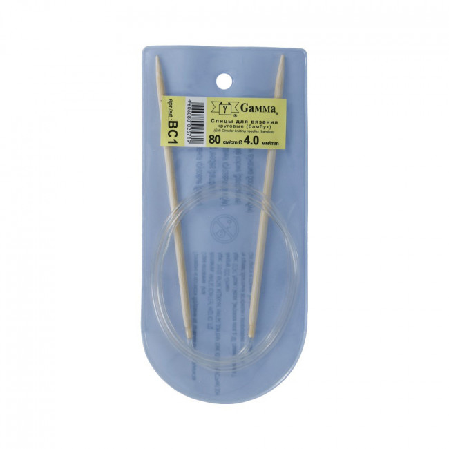 Спицы GAMMA круговые BC1 бамбук d4.0мм 80 см 1 шт . BC1 (10) Спицы GAMMA круговые BC1 бамбук d4.0мм 80 см 1 шт . BC1 (10)