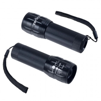 Фонарь светодиодный ручной "Zoom", 3 режима, цвет корпуса черный, Perfeo/PF_3757