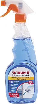 Средство для мытья стекол и зеркал 500 мл, ЛАЙМА PROFESSIONAL, распылитель (12)