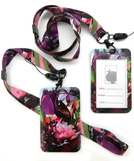 Обложка для проездного билета CY-67 бордовая "Цветы" 1 карман, А7, пластик, с лентой (2/20/1000)