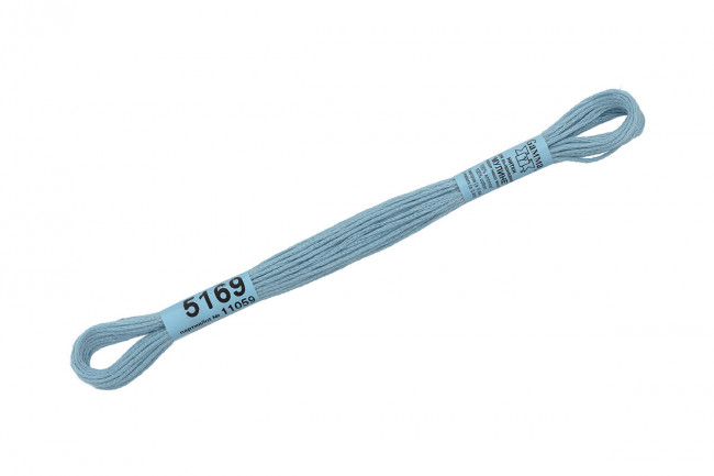 Нитки для вышивания "Gamma"    мулине  ( 3173-6115 )  100% хлопок     8 м №5169 серо-голубой