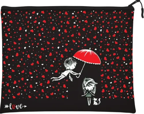 Папка А4 "Черная романтика" на молнии, силикон, СМ BV/14-007/09 (10)