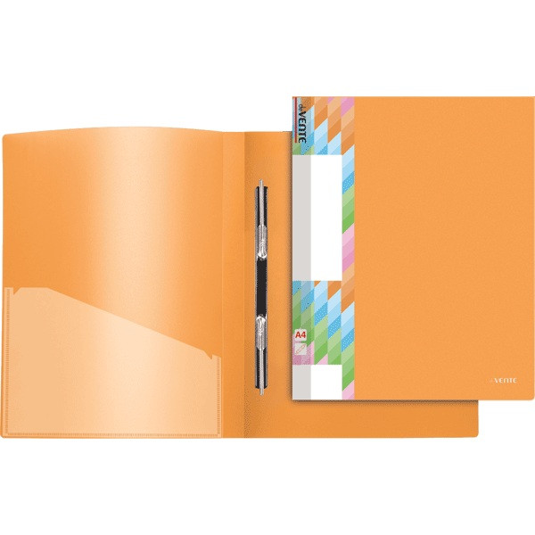 Папка с пружинным скоросшивателем "deVENTE. Juicy" A4, 450 мкм,  с караманом, оранжевая (5)