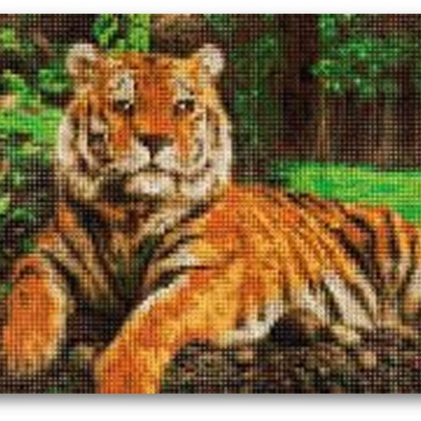 Алмазная мозаика 30*40 на холсте "Хозяин джунглей", полная выкладка, MOZ011