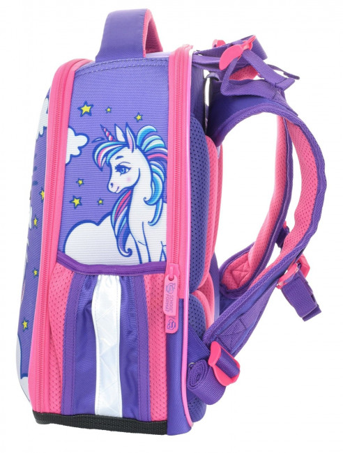 Рюкзак Schoolformat ERGONOMIC 2А4М LITTLE UNICORN 14 л сирен. 35х26х16 см жестк. каркас 2 отд. молния д/девочек