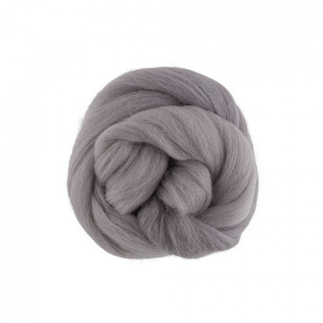 Шерсть для валяния 50г 100% полутонкая шерсть, серый, Gamma/TFS-050 №0431