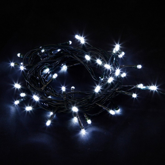 Гирлянда 240 ламп 15 метров, холодный свет, тёмная нить