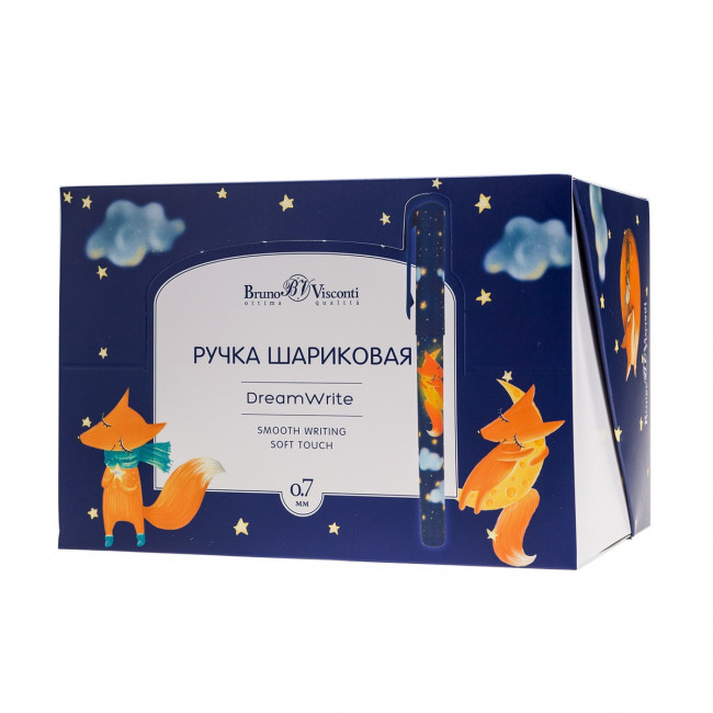 Ручка шариковая 0,7мм синяя "DreamWrite. Лисята", BV/20-0264/01 (24) Ручка шариковая 0,7мм синяя "DreamWrite. Лисята", BV/20-0264/01 (24)
