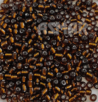 Бисер "ASMAR" размер №6, вес: 450 г, коричневый, внутреннее серебрение