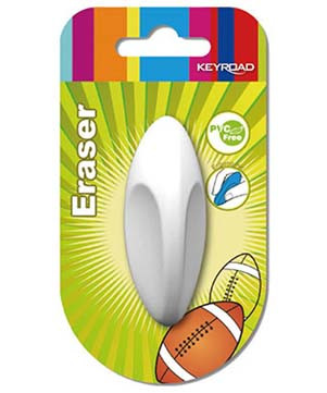 Ластик  KEYROAD №35 "Регби" 6,5см, в блистере, цвета ассорти ,KR971021 (3/12/144)