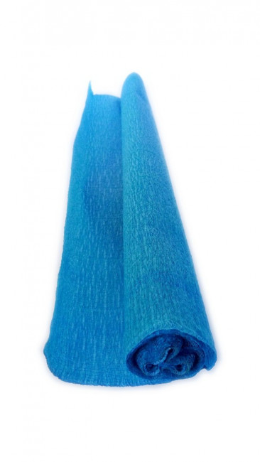 Гофрированная бумага плотная (флористическая 50мм х 250 мм,120 г/м2), небесно-голубая, ШК