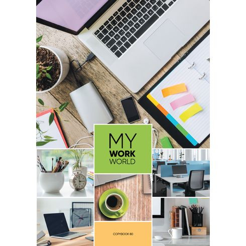 Тетрадь для записей А4 гребень 80л. клетка "My work" выборочный лак