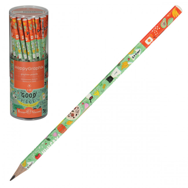 Карандаш 2мм НВ чернографитовый "HappyGraphix. Vegan. Тыква", BV/21-0030/52 (50) Карандаш 2мм НВ чернографитовый "HappyGraphix. Vegan. Тыква", BV/21-0030/52 (50)