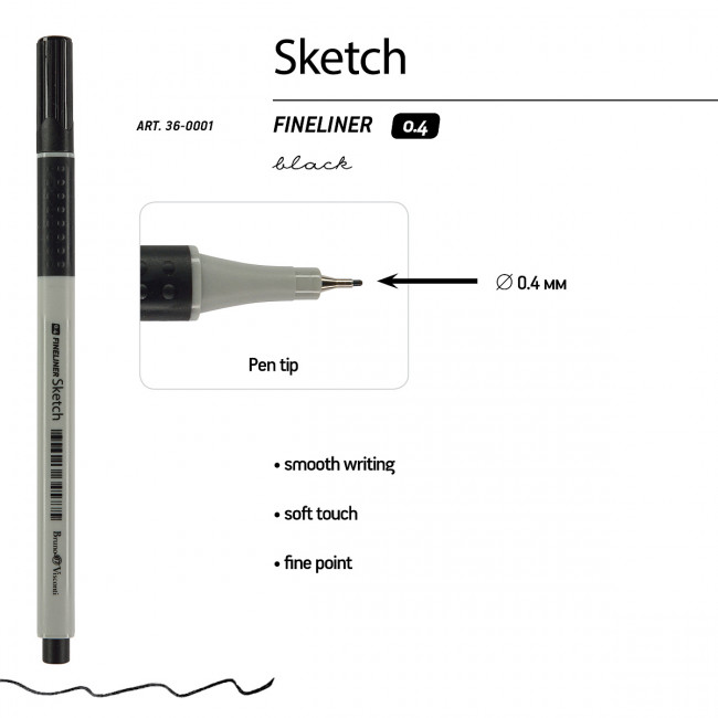 Ручка капиллярная 0.4мм черная "Sketch. Fineliner", BV/36-0001 (24) Ручка капиллярная 0.4мм черная "Sketch. Fineliner", BV/36-0001 (24)