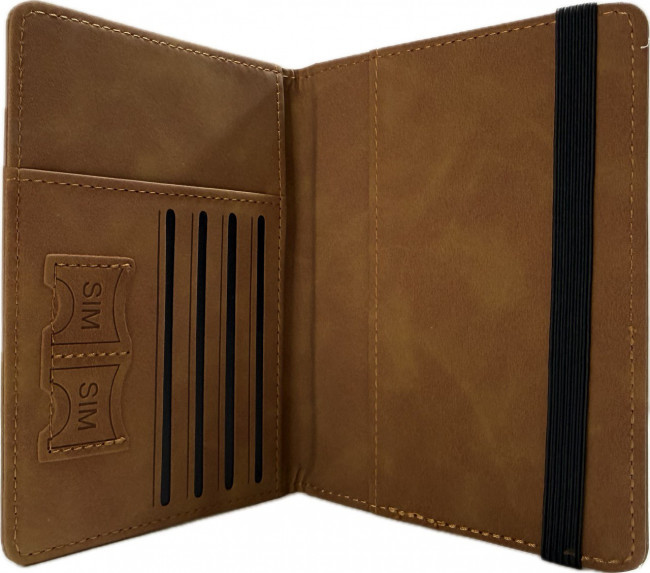 Обложка на паспорт WENZER OFFiCE, РФ Паспорт, на резинке, коричневая, эко кожа