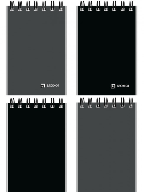 Блокнот А7 40л клетка "Чёрно-серый дизайн", на гребне, Проф-Пресс/Б40-9326 (16)