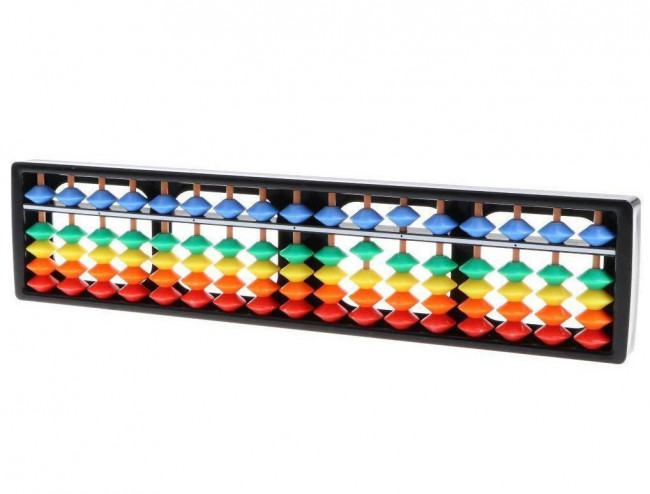 Счеты АБАКУС 15 разрядный  23,5см*6см цветной