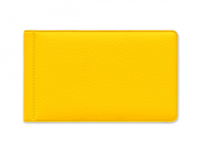 Визитница 20л на 40 карт  "Стандарт" горизонтальная, мягкая "экокожа", матовая желтая, MILAND/ВЦ-9777