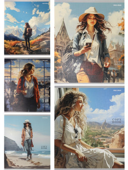 Тетрадь 48 клетка "Девушки-путешественницы" скрепка, Проф-Пресс/48-5134 (5/100)