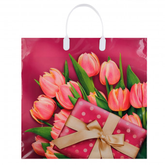 Пакет ПВД (38*35) 90 мкм "Для тебя" с пластиковой ручкой (10/100)