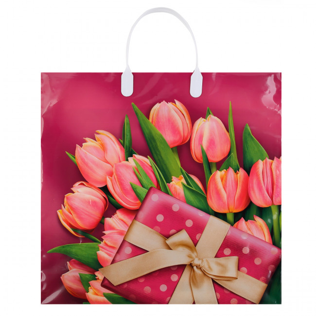 Пакет ПВД (38*35) 90 мкм "Для тебя" с пластиковой ручкой (10/100)