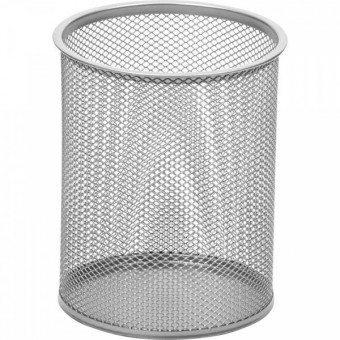 СТАКАН КАНЦЕЛЯРСКИЙ МЕТАЛЛИЧЕСКИЙ круглый "Asmar" серебрянный (12)