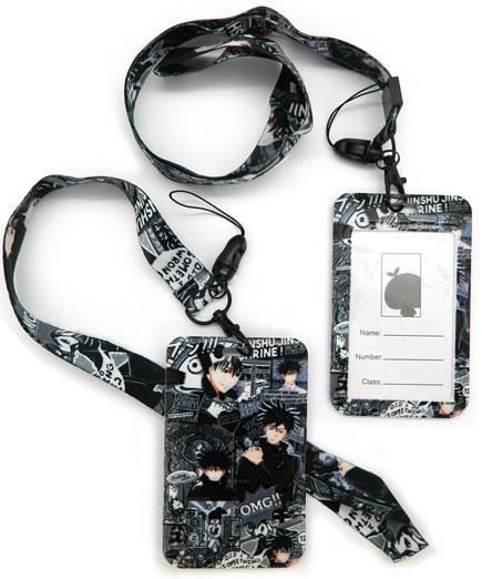 Обложка для проездного билета CY-70 черно-серая "Аниме парень" 1 карман, А7, пластик, с лентой (2/20/1000)