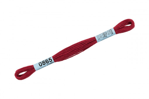 Нитки для вышивания 8 м 100% хлопок, мулине, св.бордовый, Gamma/0865