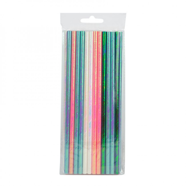 Трубочка д/коктейля "Ирридисцентные" 25 шт/уп