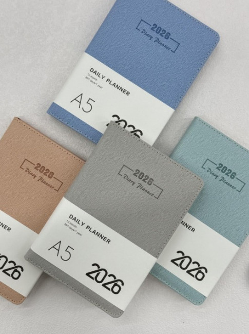 Ежедневник датированный 2026г А5 168л, линия, цвет ассорти, Dicai/2026-023