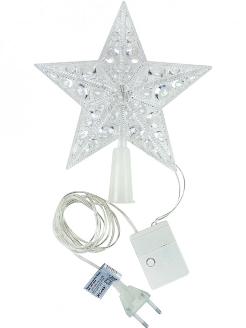 Верхушка на ёлку 17 см, "Сияние" 2 режима, желтый свет, MILAND/НВУ-0014