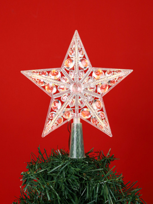 Верхушка на ёлку 17 см, "Сияние" 2 режима, желтый свет, MILAND/НВУ-0014