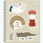 Тетрадь общ., 170х203, 96л.,гребень, "Кото-стикеры" 4+0+выбор. УФ (20)