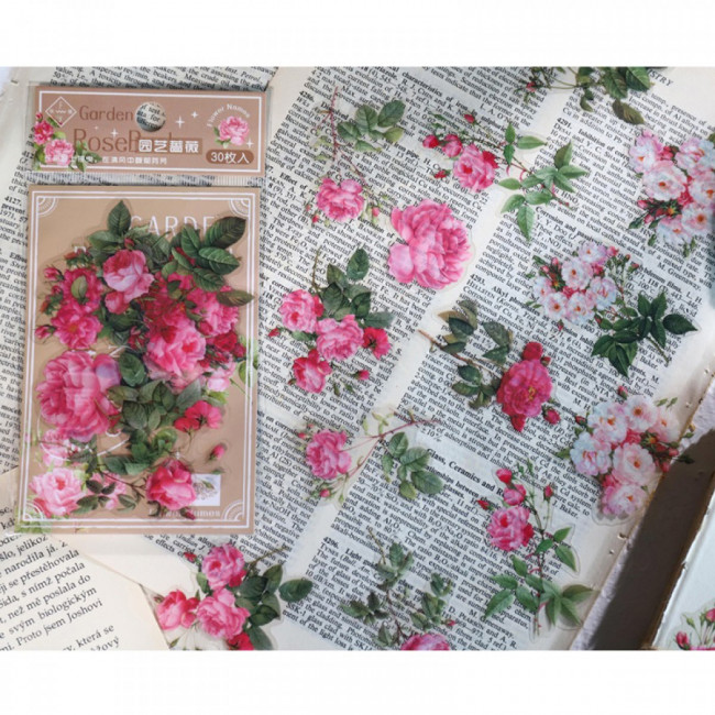 Наклейки 80*120мм декоративные "Цветы", 30шт, ARTCoco/YHWM531-1005