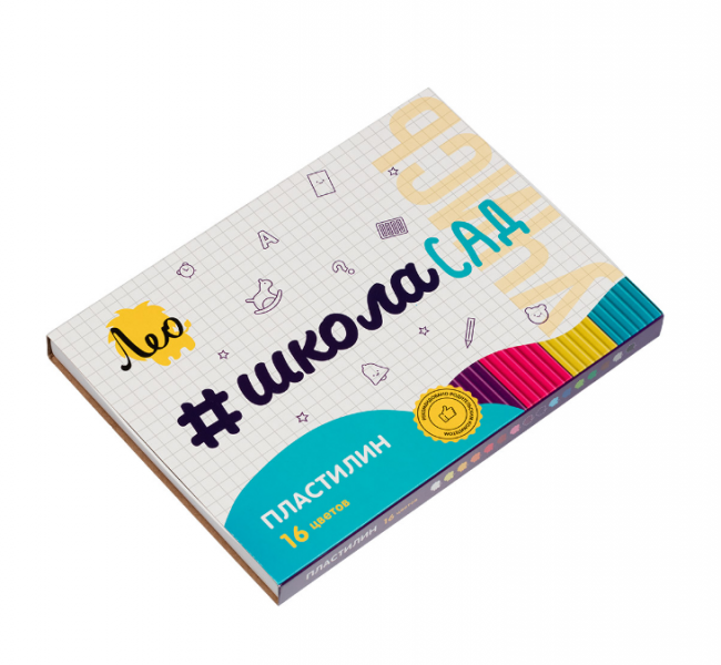 Пластилин классический 16цв 320г "Учись" "ШколаСад"  Лео/LMC-0116