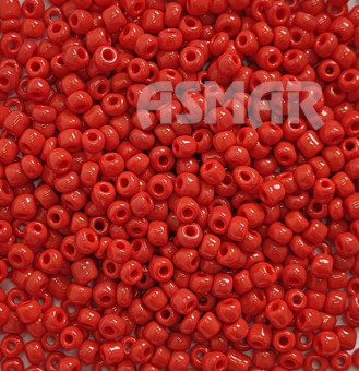 Бисер "ASMAR" размер №6, вес: 450 г, красный глянцевый, непрозрачный